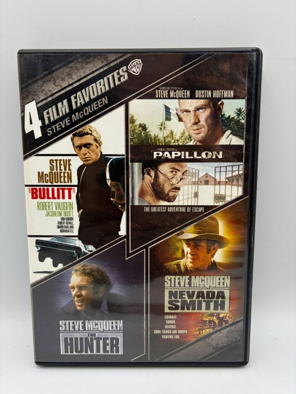 4 Film Favorites Steve McQueen Bullitt Papillon Hunter Nevada Smith DVD Warner
